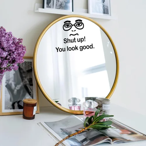 Vista 11 de Calcomanía de espejo "Yes You Can Sign with Exclamation Mark - Yes You Can Words of Inspiration Decor - Diferentes fuentes Yes You Can Sign