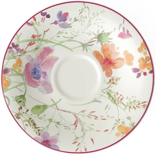 Vista 3 de Villeroy & Boch Mariefleur Gris Basic - Taza de té, 8.1 fl oz, Altura: 2.0 in, Porcelana Premium, Blanco/Multicolor