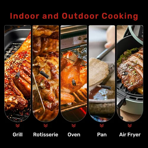 Vista 8 de Termómetro digital inalámbrico para carne con monitoreo remoto de aplicaciones ±0.9℉ Accuracy Bluetooth Meat Thermometer, Wi-Fi Unlimited Range