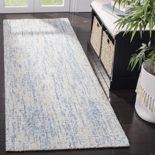 Vista 128 de SAFAVIEH Abstract Collection - Alfombra decorativa, 2 x 3 pies, color negro y marfil, lana hecha a mano, ideal para zonas de alto tráfico