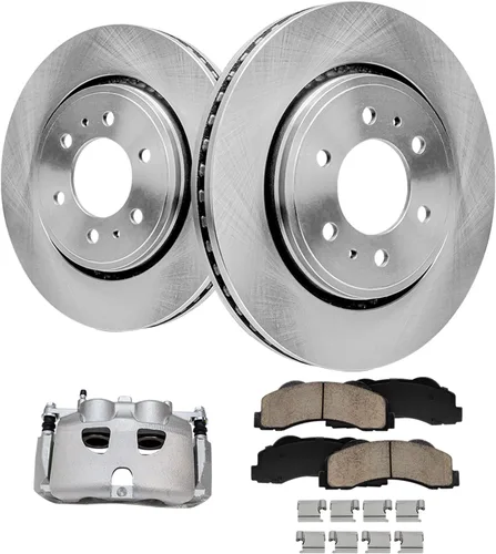 Vista 17 de Detroit Axle - Rotores de freno para Nissan NV2500 NV3500 NV1500 NV1500 2012-2021, repuesto de rotores de freno de disco: rotor delantero de 14.17