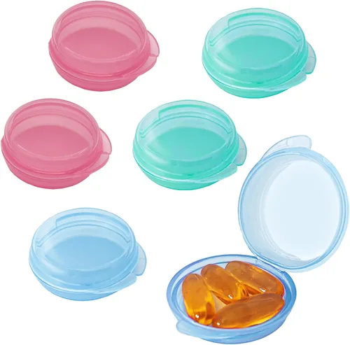Vista 9 de UHOUSE Pastillero pequeño (paquete de 3), mini organizador diario de píldoras portátil para bolsillo de bolso, pastillero de viaje, contenedor