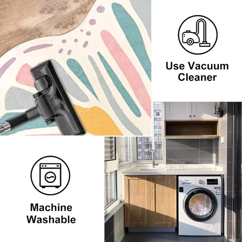 Vista 4 de Lukinbox Alfombra de mariposa para dormitorio de niñas, tapete de juego ultra suave para habitación, alfombra colorida antideslizante para área