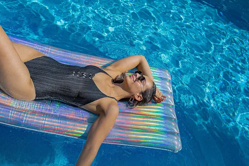 Vista 7 de Poolcandy Balsa holográfica de lujo para piscina - 74 x 30