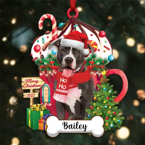 Vista 96 de Amantes de los perros de Navidad – Navidad de perros disponibles para muchos perros Shi Tzu – Adorno con forma personalizada, adorno de Navidad