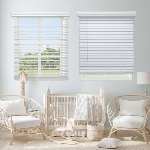 Vista 9 de Linen Avenue Persiana de madera sintética inalámbrica personalizable de 54 a 59 pulgadas de ancho x 40 pulgadas de alto, montaje exterior