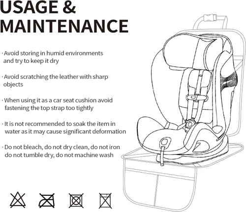 Vista 9 de Viaviat Protector de Asiento de automóvil, Protector de Cuero Impermeable de Seguridad Infantil, Funda Protectora con Almohadilla Gruesa y 2 Beige
