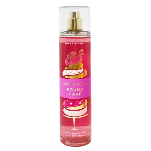 Vista 2 de Bath & Body Works Sweet Petal Pound Cake Duo Set de regalo – Fragancia en niebla y crema corporal – con un jabón en barra de sales del Himalaya