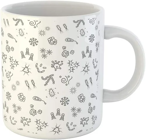 Vista 3 de Taza de café colorida linda erizo patrón animal bosque corazón otoño 11 oz taza de té tazas de cerámica regalo o recuerdo para familiares amigos