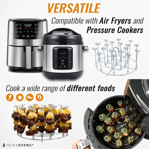 Vista 2 de Soporte para brocheta para freidora de aire, compatible con olla a presión Ninja Foodi, olla instantánea de 6 cuartos de galón, 8 cuartos de galón