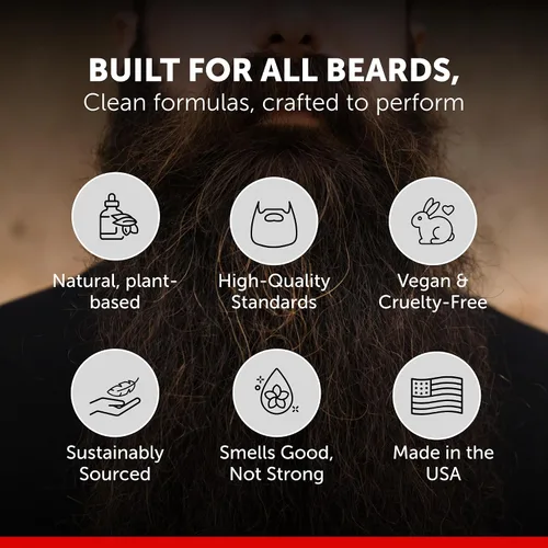Vista 4 de Detroit Grooming Co. Acondicionador de barba con extracto de manzana y aloe vera, suavizante, desenredante e hidratante para barba, edición negra