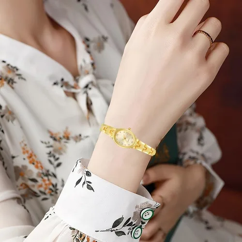 Vista 5 de Relojes de lujo para mujer con pequeña pulsera vintage elegante esfera ovalada reloj de cuarzo de moda
