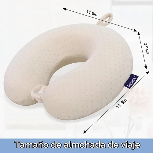 Vista 3 de Almohada de Espuma Viscoelástica para el Cuello, Cómoda Almohada de Viaje para el Cuello, Soporte para Cuello y Cabeza, Ligera y Portátil, Almohada