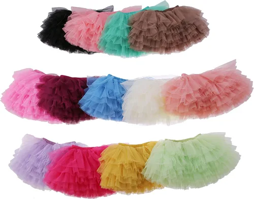 Vista 5 de Falda tutú para niña pequeña de 6 capas de tul tutús 1-8T