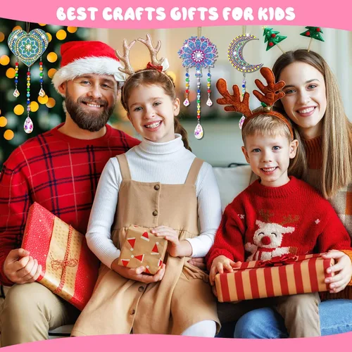Vista 7 de Regalo para niñas de 6-7-8-9-10 años Niñas mayores: Artes y manualidades para niños de 6-8-10-12 años, kit de campanillas de viento de arte