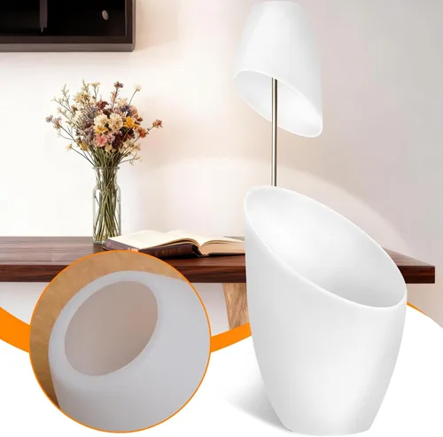Vista 4 de 6 pantallas blancas de herradura (sombra en U) con agujero de 1.57 pulgadas, pantalla de plástico PE para lámpara de mesa y luz colgante