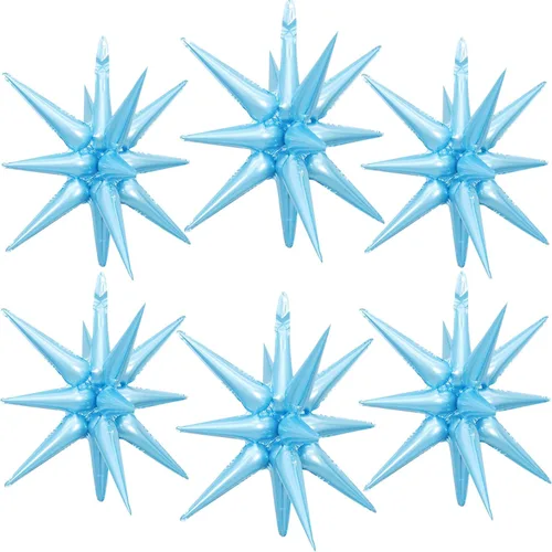Vista 11 de 6 globos de estrella negra, globos de 22 pulgadas, globos de papel de aluminio con forma de estrella de Mylar para fiestas de cumpleaños, bodas