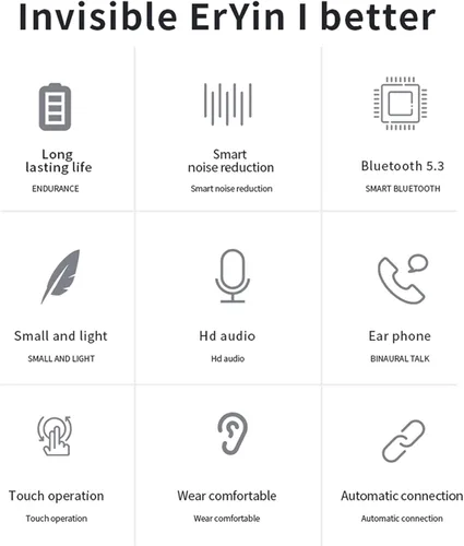 Vista 8 de Auriculares inalámbricos - Auriculares Bluetooth de 5.3 pulgadas - Micrófono integrado - Auriculares de sonido premium inmersivos - Estuche de carga