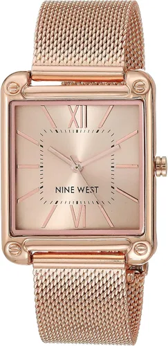 Vista 7 de Nine West - Reloj de pulsera de malla para mujer Dorado