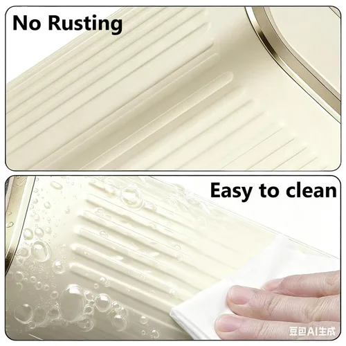 Vista 6 de TIPGO Cubo de basura pequeño para baño con tapa emergente, 2.1 galones Crema