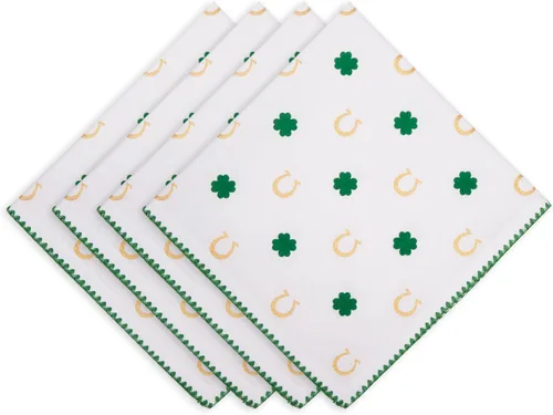 Vista 27 de DII Juego de manteles individuales reversibles de la colección del Día de San Patricio, 13 x 19, herradura de trébol, 4 piezas