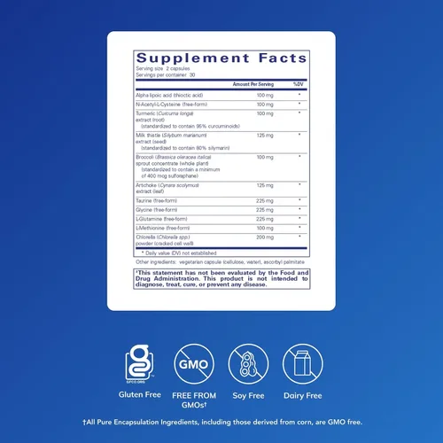 Vista 2 de Pure Encapsulations Liver-G.I. Detox - Limpiador de Hígado y Desintoxicante Gastrointestinal* - con Ácido Alfa Lipoico y Extracto de Curcumina - Sin