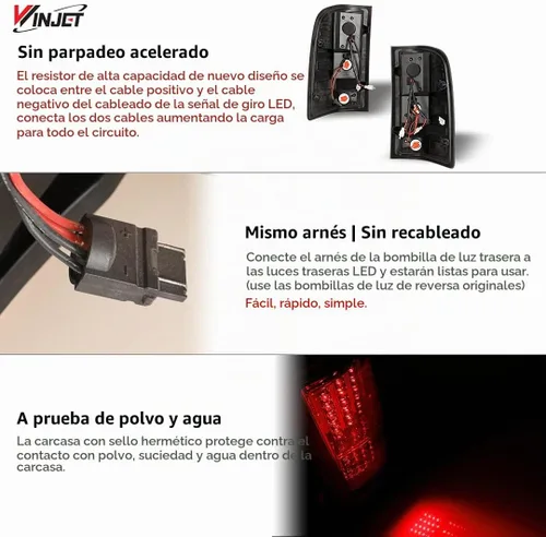 Vista 6 de Winjet Luces traseras LED para [2007-2013 Chevy Silverado 1500] [2007 2008 2009 2010 2011 2012 2013 2014 Silverado 2500/3500] Luces traseras LED