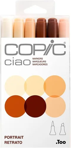 Vista 10 de Copic Ciao, marcadores de alcohol, juego de 6 marcadores de arte de doble punta de cepillo para artistas y creadores adolescentes/adultos