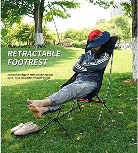 Vista 6 de Silla universal de camping, reposapiés, otomana, plegable, acoplable, reclinable, accesorios retráctiles para taburete retráctil, hamaca, silla