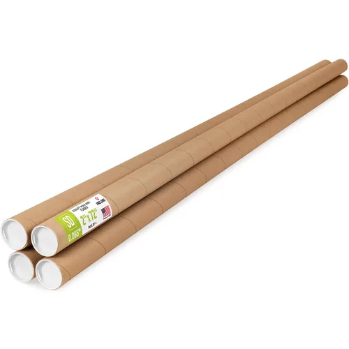 Vista 10 de Tubo de cartón reforzado de 2 x 18 pulgadas, paquete de 4 tubos con 8 tapas, seguro aprobado por USPS, ideal para envío y almacenamiento