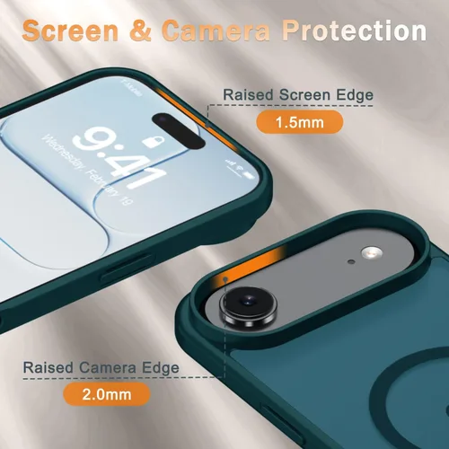 Vista 1455 de Funda para Google Pixel 10 Pro XL, cubierta magnética mate, color negro Fit for MagSafe, Screen Protector included, Shockproof Military Grade