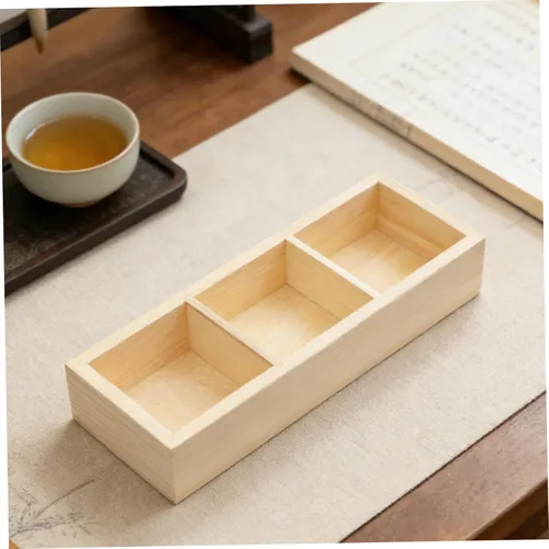 Vista 5 de Levemolo Wood Tea Bag Storage Box with 3 Compartments for Countertops