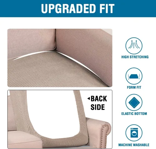 Vista 417 de H.VERSAILTEX Fundas de Cojín de Asiento Individuales Super Elásticas Fundas de Sofá Fundas de Cojín de Sofá Fundas Deslizables Juegos Tela de Sarga