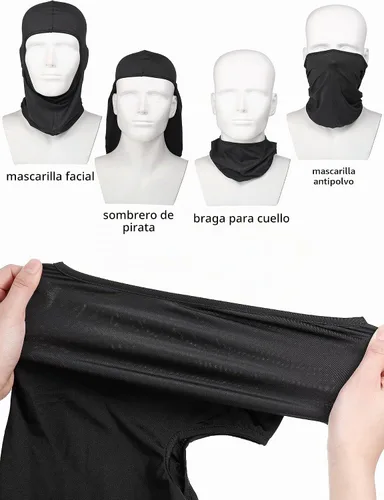Vista 4 de SATINIOR Pasamontañas de verano para hombre, 8 unidades, protección UV, resistente al viento, protección UV, pasamontañas para hombres y mujeres