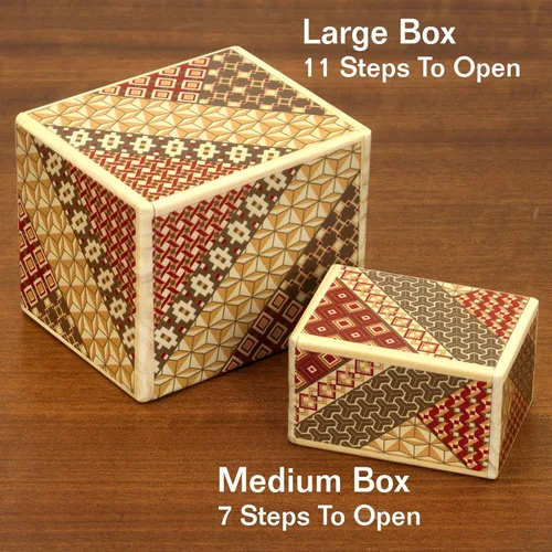 Vista 6 de Bits and Pieces - Caja de rompecabezas Secret Puzzle Box detallada de mosaico - Solución en 7 pasos - Caja de rompecabezas de madera para guardar
