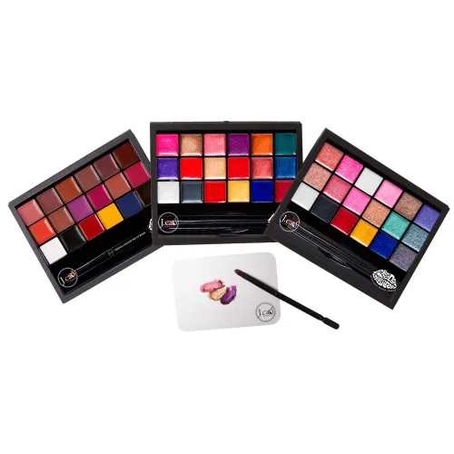 Vista 3 de J.CAT BEAUTY Freedom Creator - Paleta de labios con 18 tonos versátiles para colores de labios personalizados, tonos pigmentados brillantes para un