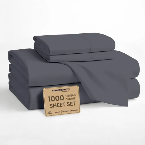 Vista 27 de SGI bedding Sábanas 100% algodón egipcio, tamaño individual, sábanas de hotel de lujo de 1000 hilos, bolsillo profundo de 18 pulgadas, suave