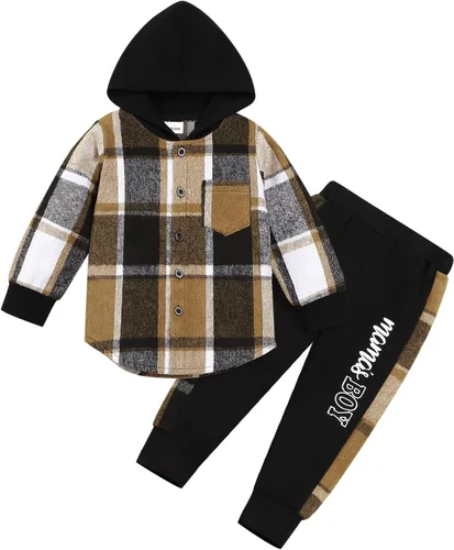 Vista 44 de Conjunto de ropa para bebés y niños pequeños, camisa con capucha y pantalones deportivos para otoño e invierno