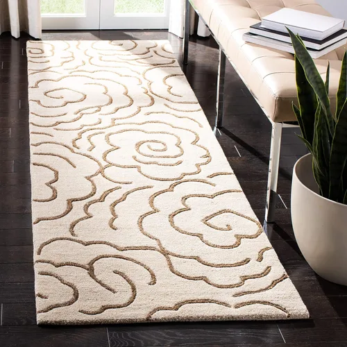 Vista 18 de SAFAVIEH Soho Collection SOH812B - Alfombra decorativa suave de lana y viscosa de 2 x 3 pies, hecha a mano, color azul claro y marfil