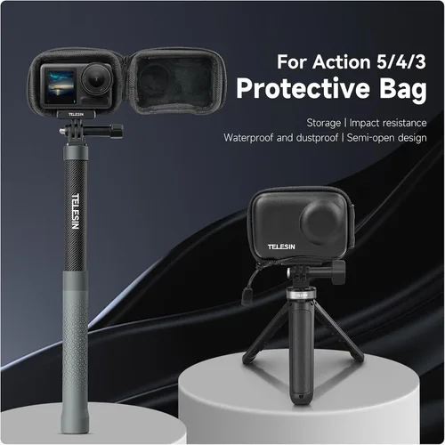 Vista 2 de TELESIN Mini estuche protector de lente para DJI Action 5 Pro Action 4 Action 3 Insta 360 Ace Insta360 Ace Ace Pro Accesorios, Mini bolsa protectora