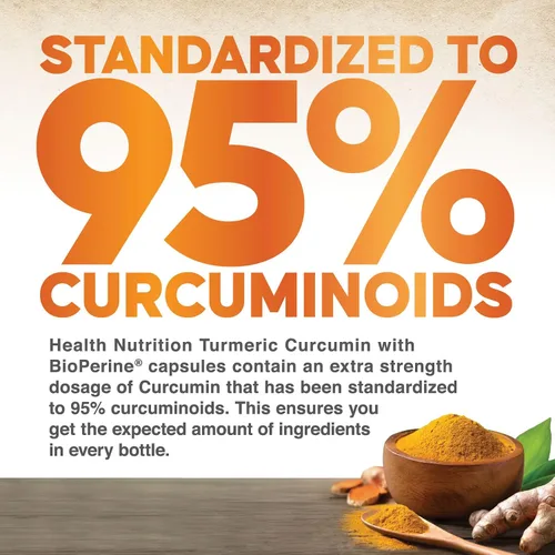Vista 6 de Suplemento de curcumina de cúrcuma de 2600 mg – 95% curcuminoides con cúrcuma orgánica y pimienta negra BioPerine para una mejor absorción, apoyo