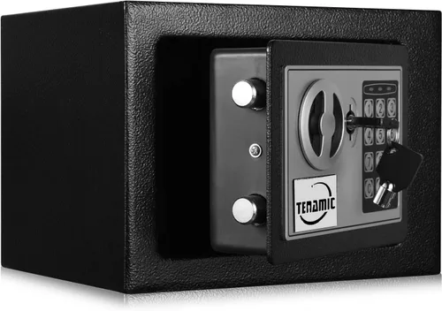 Vista 5 de TENAMIC Caja Fuerte 0.23 Pies Cúbicos Caja de Seguridad Digital Electrónica, Caja Fuerte con Cerradura de Teclado para Gabinete, Acero de Aleación