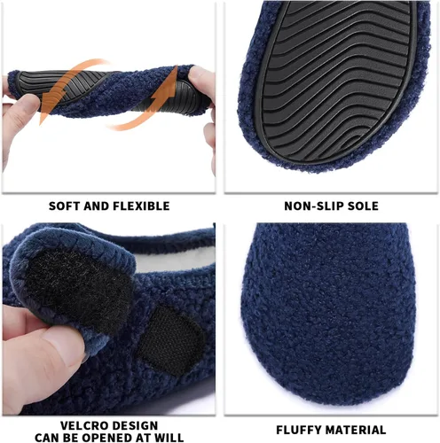Vista 3 de Heiiwarm Pantuflas de invierno cálidas para interiores, ligeras, para el dormitorio, calcetines descalzos para la casa (bebéniño pequeñoniño grande)