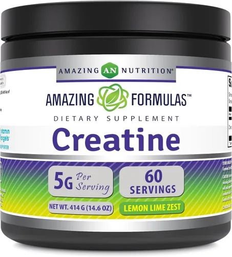 Vista 6 de Amazing Formulas - Suplemento en polvo de monohidrato de creatina micronizada 5000 mg por porción Suplemento ideal antes y después