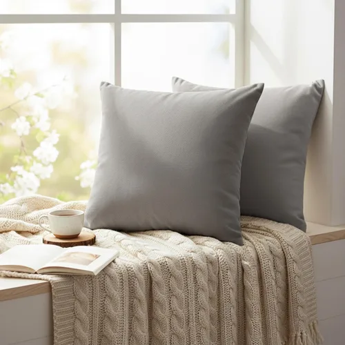 Vista 16 de RELY+ Fundas de cojín de algodón negras de 16"x16" Juego de 2 Fundas decorativas con cremallera para cojines, para sofá, casa de campo y sala