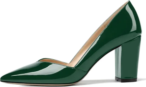 Vista 2 de MODENCOCO Zapatos de tacón alto con puntera puntiaguda para mujer de 3.5 pulgadas