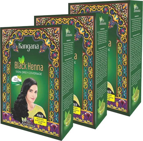 Vista 8 de Tinte de cabello de henna marrón oscuro, tinte natural sin amoníaco para cabello gris, 6 bolsas x 2.16 onzas Kangana Warm Dark Brown Henna