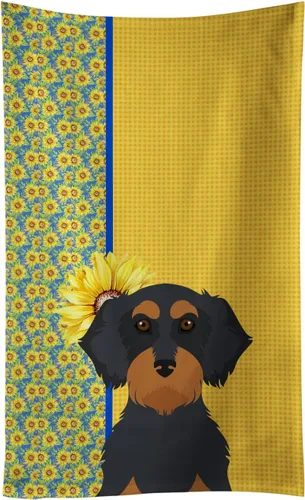 Vista 174 de Caroline's Treasures WDK5313KTWL - Toalla de cocina con diseño de girasoles de verano, color negro y tostado, Airedale Terrier, toalla de mano