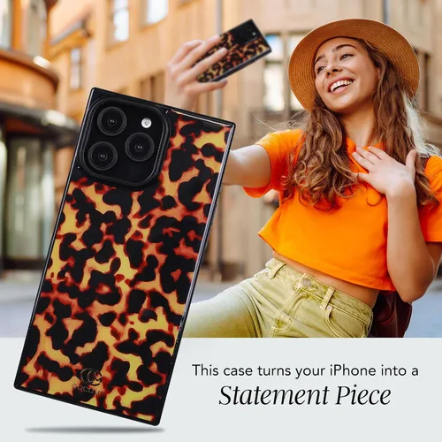 Vista 2 de COCOMII Funda rectangular para iPhone 12 Pro Max, compatible con MagSafe, carey ámbar