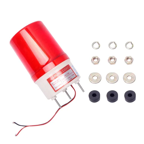 Vista 3 de Bettomshin Bombilla de advertencia estroboscópica, 12 V CC 10 W, torre de señal industrial, sin zumbador, lámpara indicadora de alarma para obras